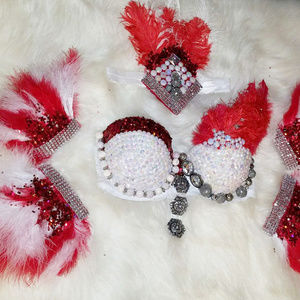 3 piece ,Rave bra,Diamond Rave Outfit